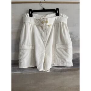 Moon River Anthropologie White Paper Bag Shorts Medium 4” Inseam